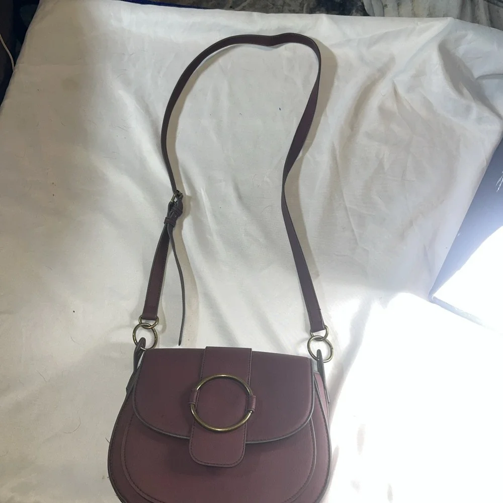 Burgundy Mauve Brass HW Vegan Hobo Crossbody Purse 10x9x3 Disneybound, Hippyboho